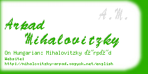 arpad mihalovitzky business card